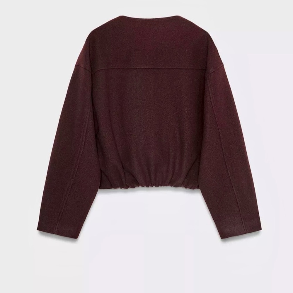 Zara NWT burgundy jacket with gold buttons - Picture 5 of 6